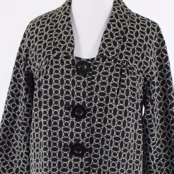 Vintage 90s Y2K Max Studio Retro Cropped Black White Swing Jacket M - Picture 2 of 8